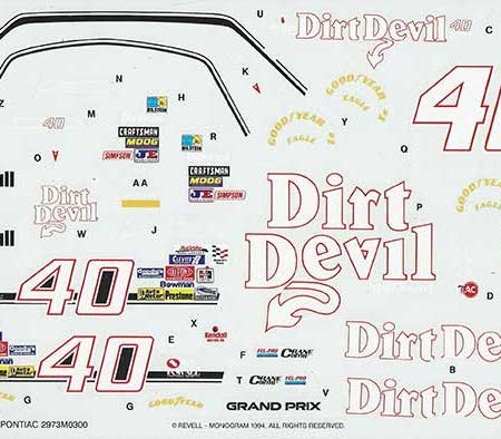 1993 Monogram #40 "Dirt Devil" Pontiac Grand Prix - Kenny Wallace